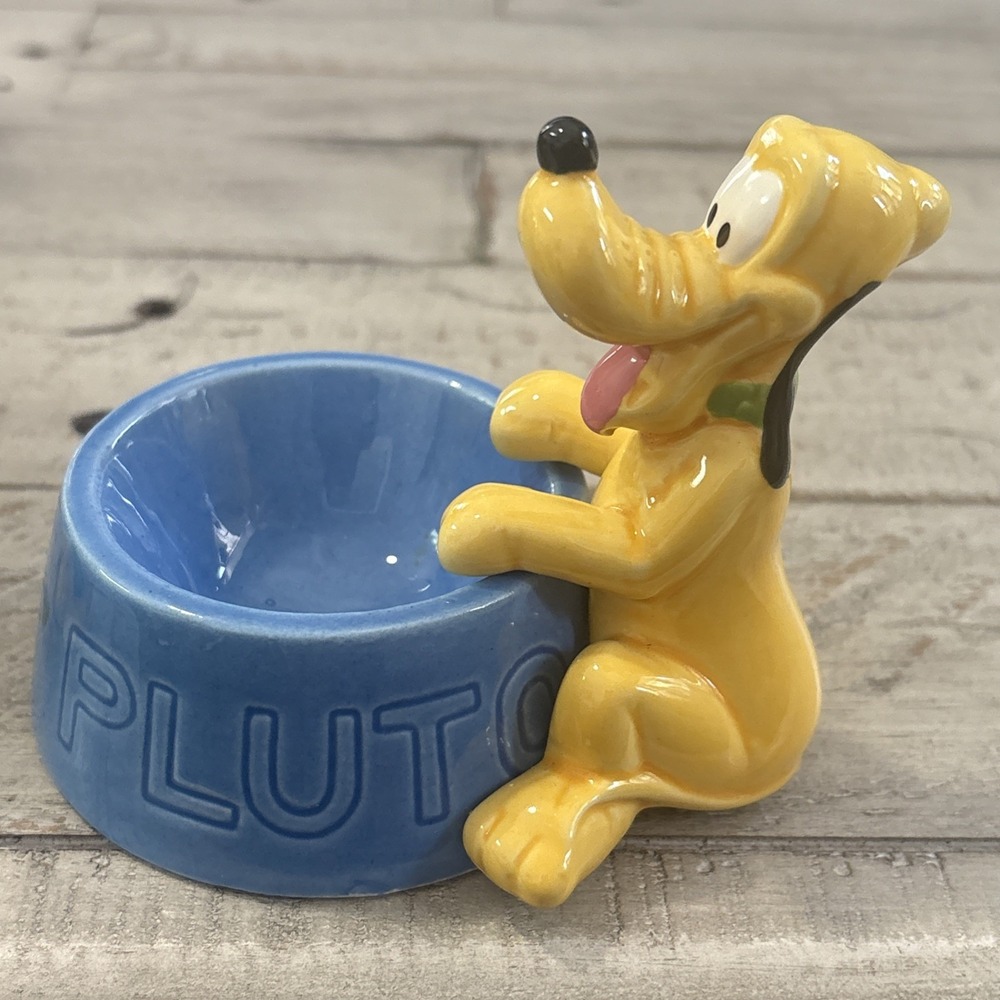 Disney 1991 Pluto With‎ Bowl ~ Vintage Trinket Bowl